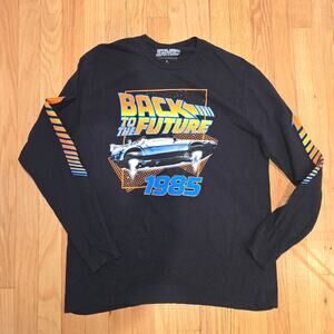 Back to the Future 1985 Graphic Long Sleeve Tee - Black